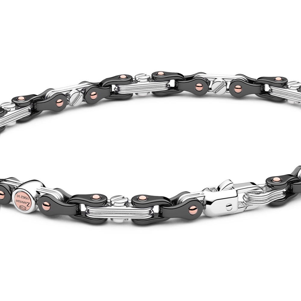 Zancan Bracciale Zancan In Oro 18kt E Ceramica Nera