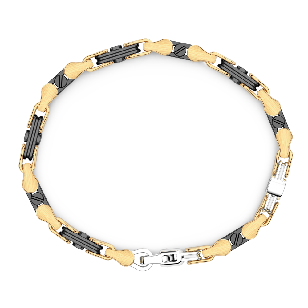Zancan Bracciale Zancan In Oro 18kt E Ceramica Nera