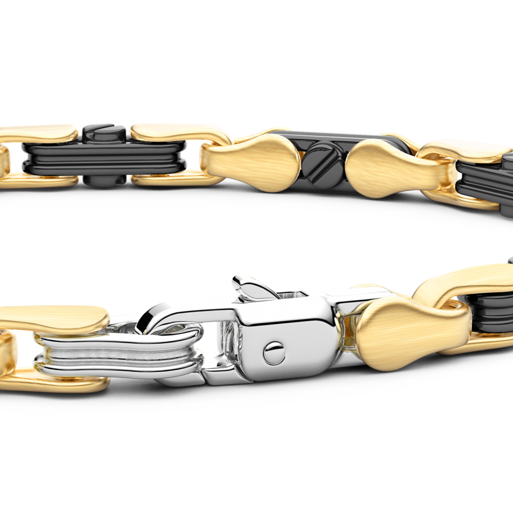 Zancan Bracciale Zancan In Oro 18kt E Ceramica Nera
