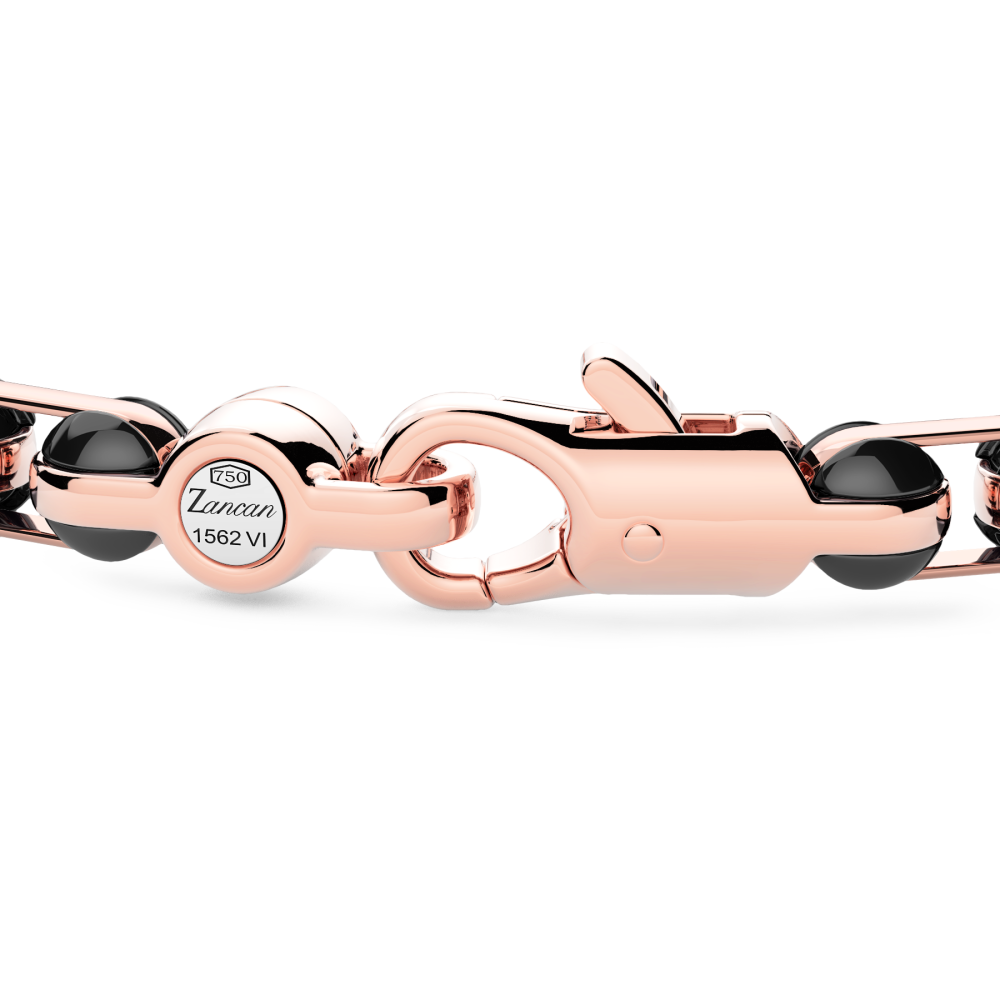 Zancan Bracciale Zancan In Oro 18kt E Ceramica Nera