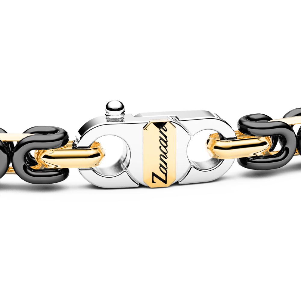 Zancan Bracciale Zancan In Oro 18kt E Ceramica Nera