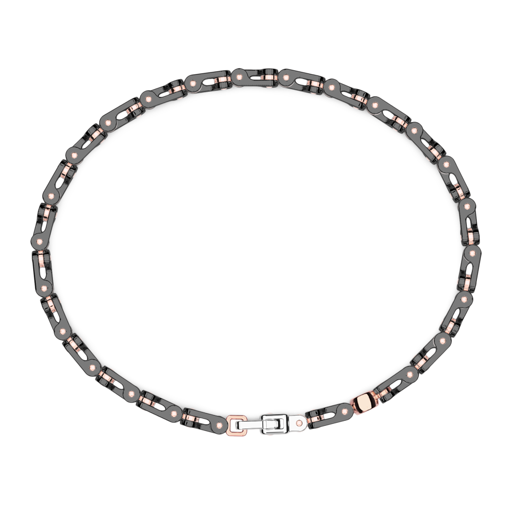 Zancan Bracciale Zancan In Oro 18kt E Ceramica Nera