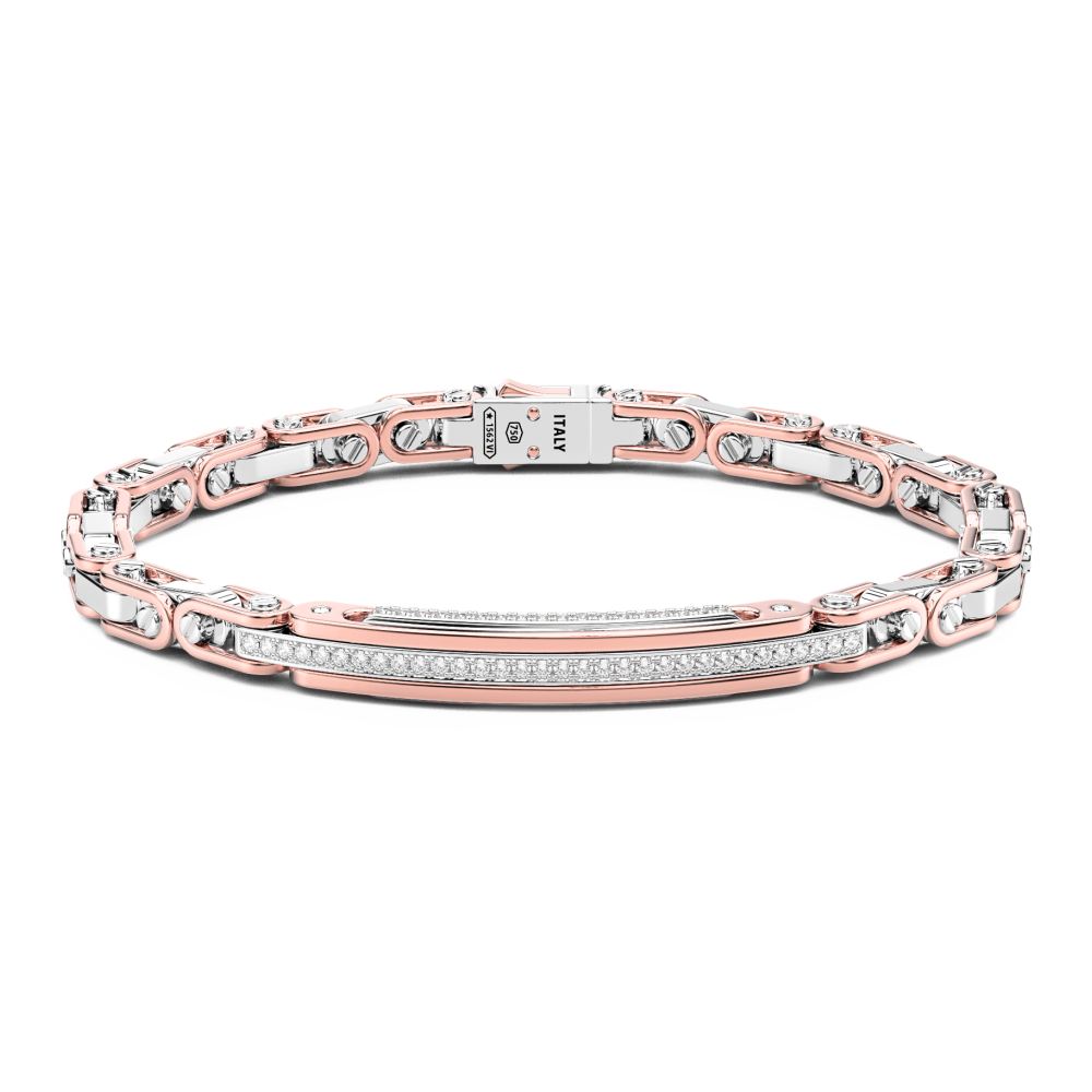 Zancan Bracciale Zancan in oro 18kt e diamanti con targa centrale