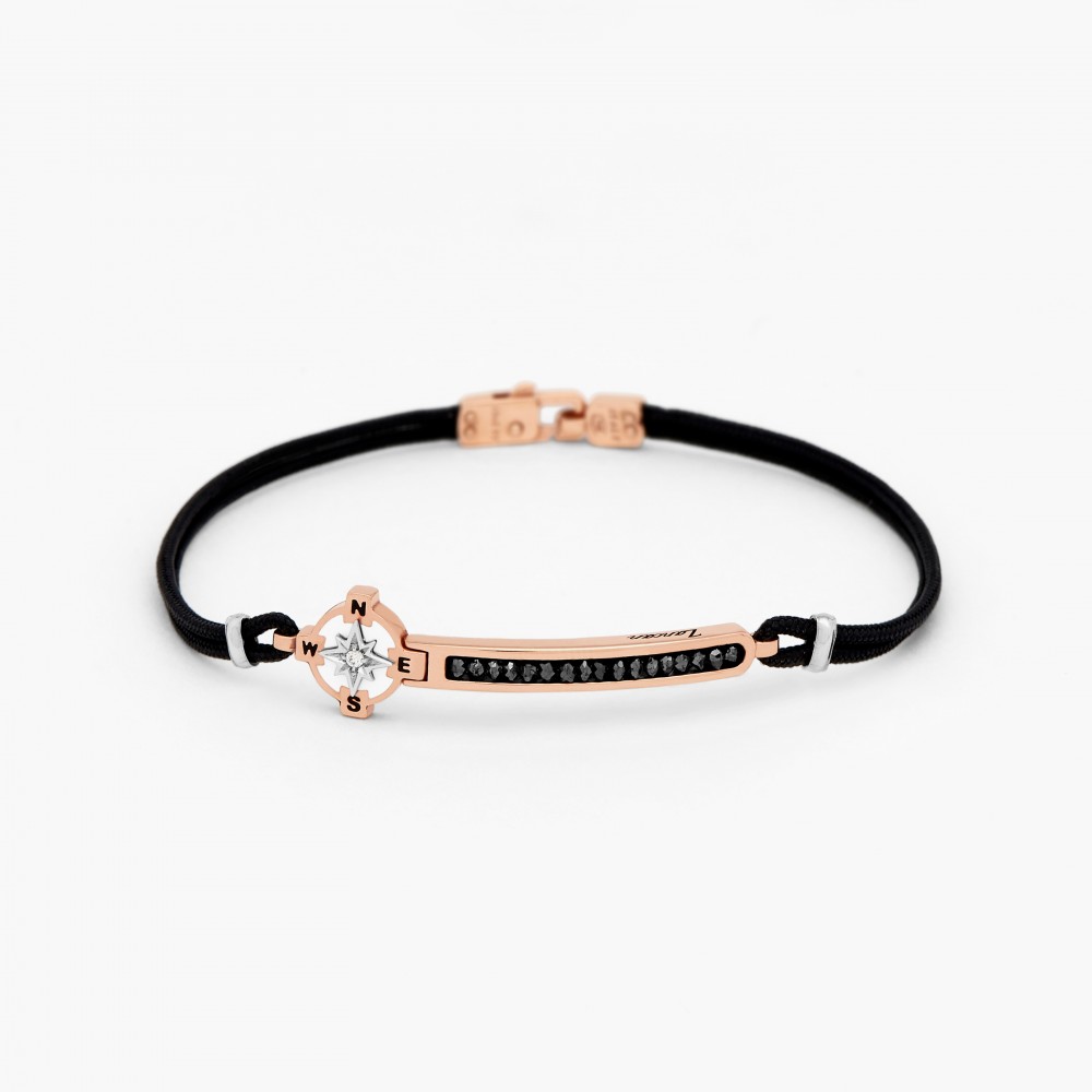 Zancan Bracciale Zancan in oro bianco con diamanti e kevlar