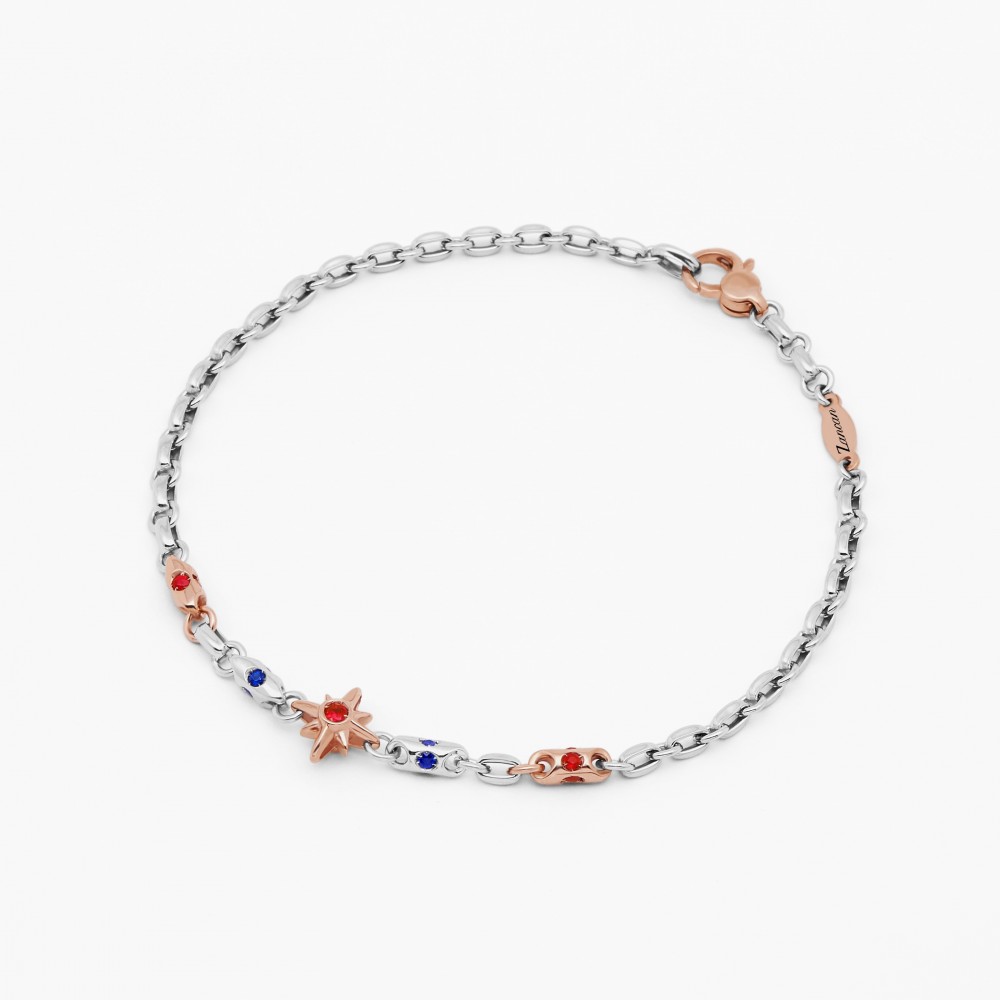 Zancan Bracciale Zancan in oro bianco con diamanti e pietre preziose