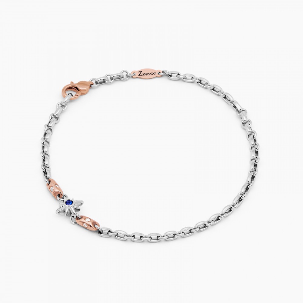 Zancan Bracciale Zancan in oro bianco con diamanti e rosa dei venti