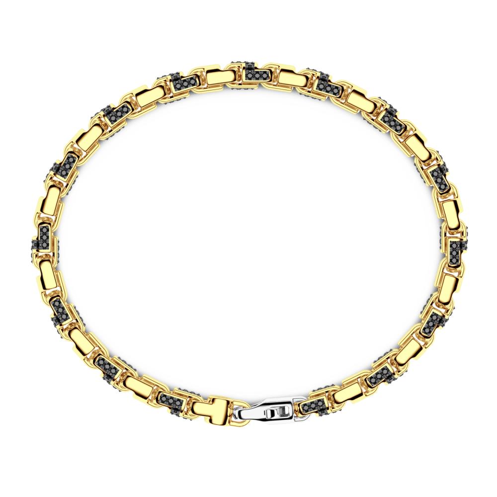 Zancan Bracciale Zancan In Oro Giallo 18kt E Diamanti Neri