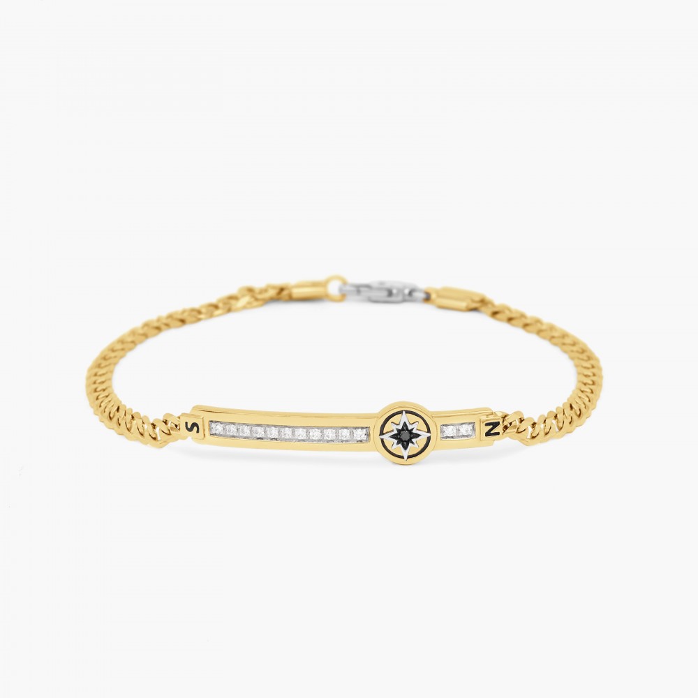 Zancan Bracciale Zancan in oro giallo con diamanti e rosa dei venti