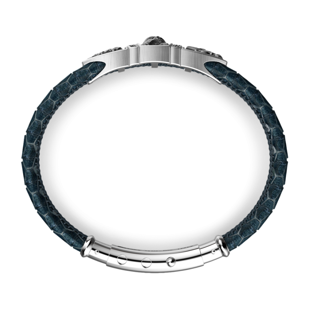 Zancan Bracciale Zancan In Pelle Con Targa E Teschio