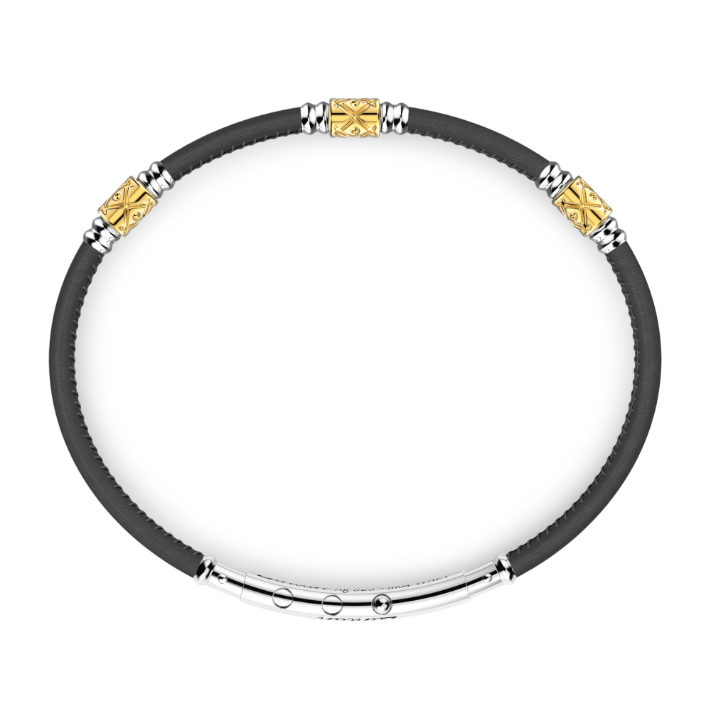 Zancan Bracciale Zancan In Pelle Naturale Con Elementi In Argento