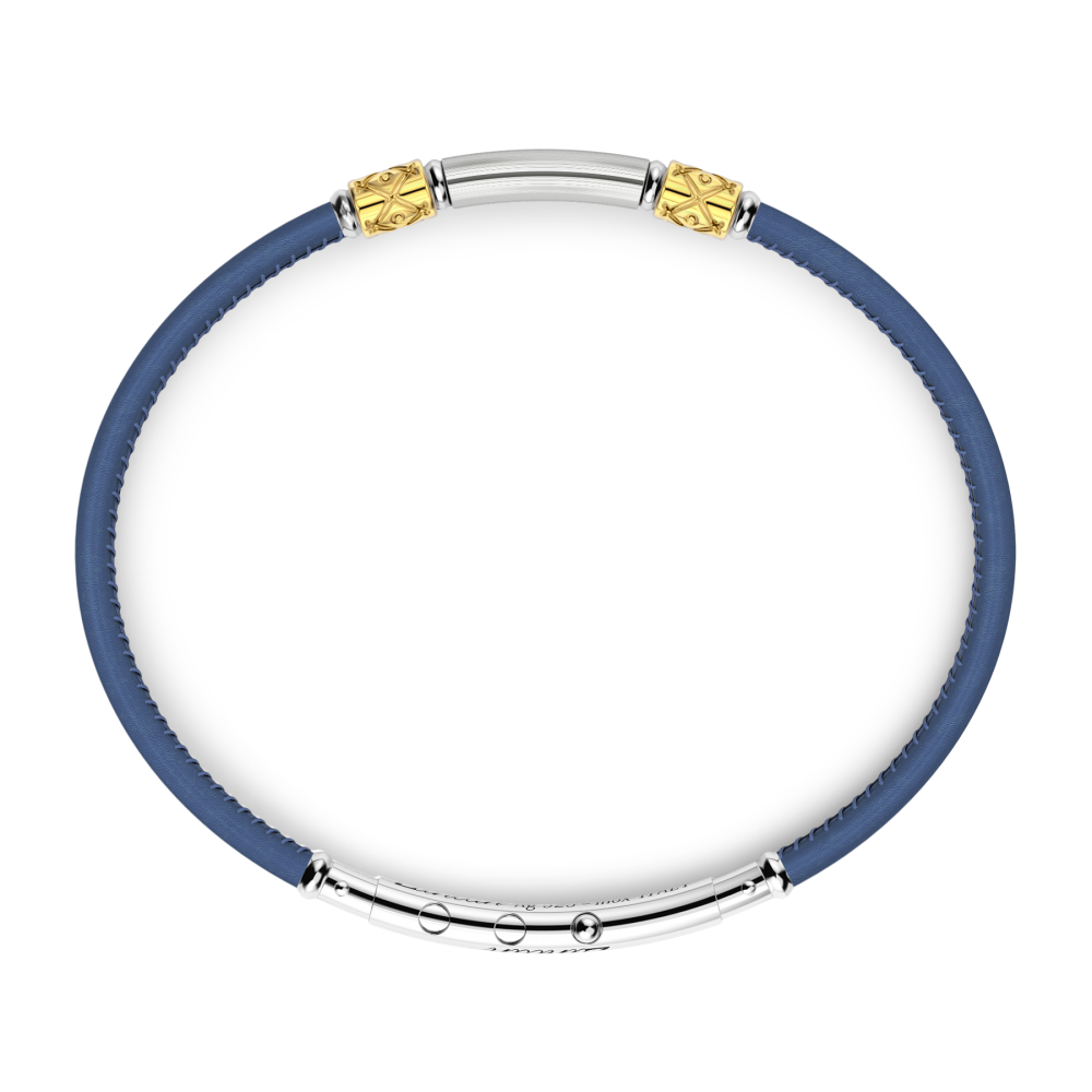 Zancan Bracciale Zancan In Pelle Naturale Con Targa In Argento