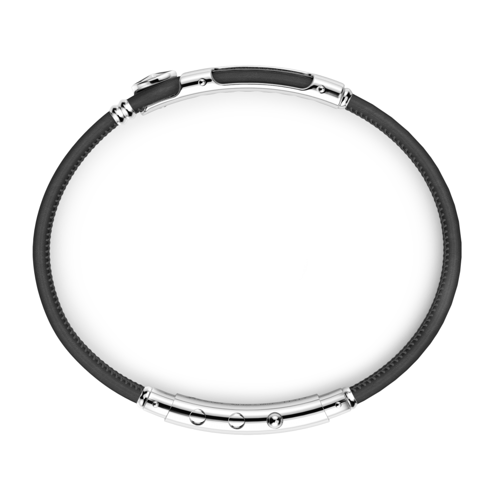 Zancan Bracciale Zancan In Pelle Naturale Con Targa In Argento