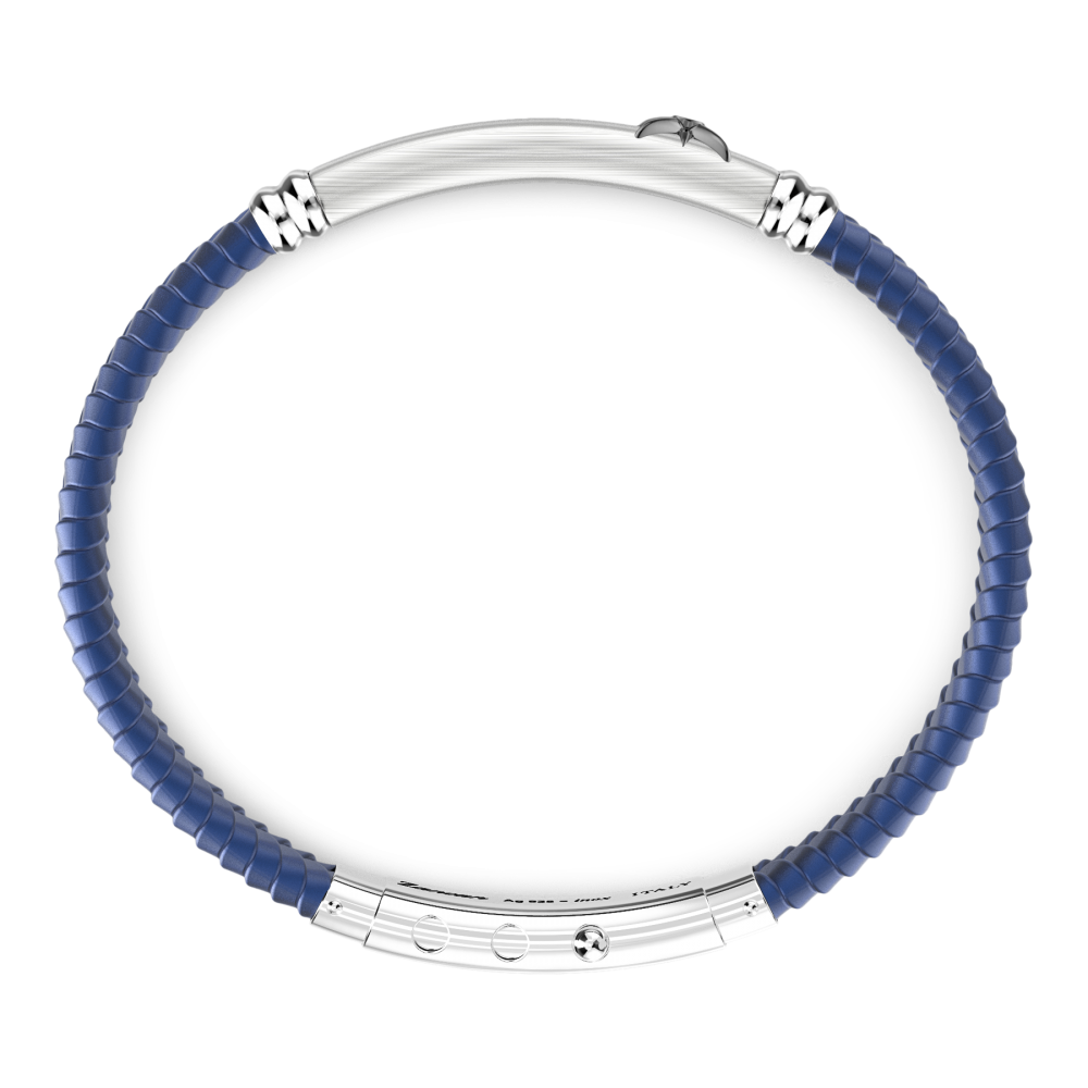 Zancan Bracciale Zancan In Silicone Nero Con Targa In Argento