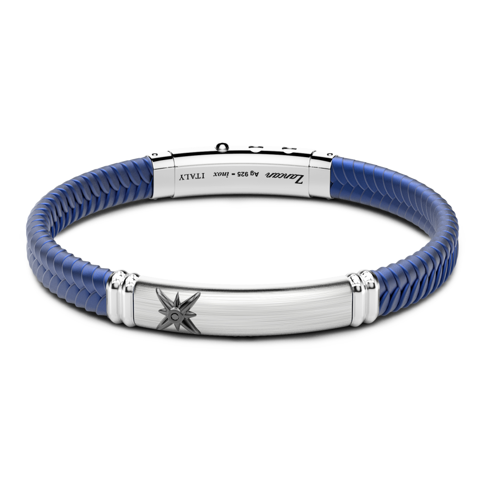 Zancan Bracciale Zancan in silicone nero con targa in argento