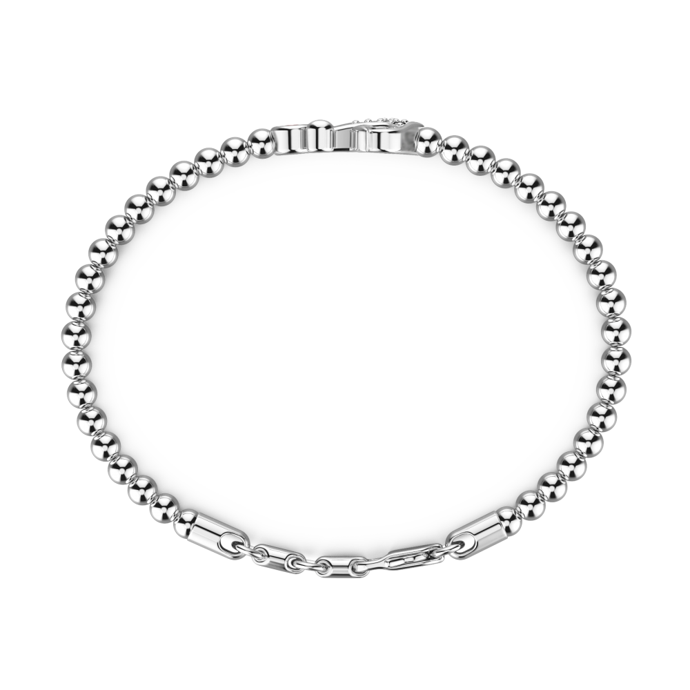 Zancan Bracciale Zancan Morbido Con Sfere In Argento Ancora E Pietre