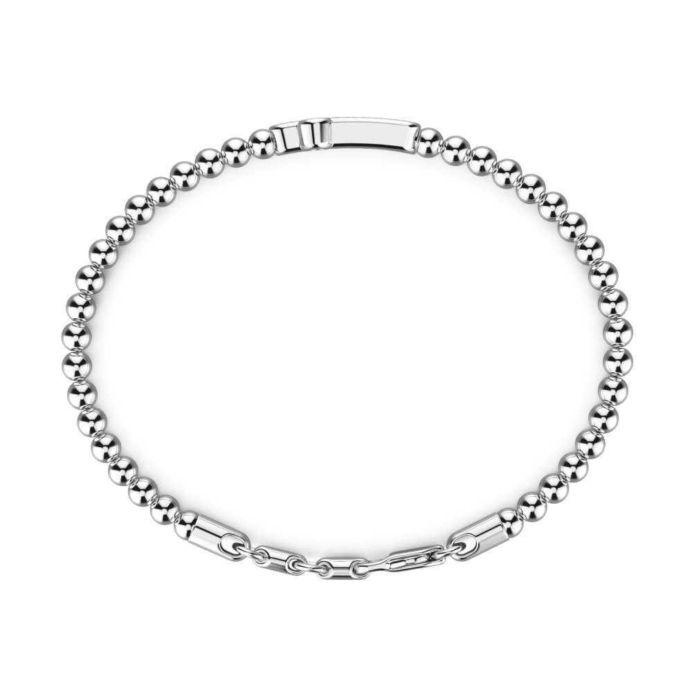 Zancan Bracciale Zancan Morbido Con Sfere In Argento E Croce Con Pietre Nere