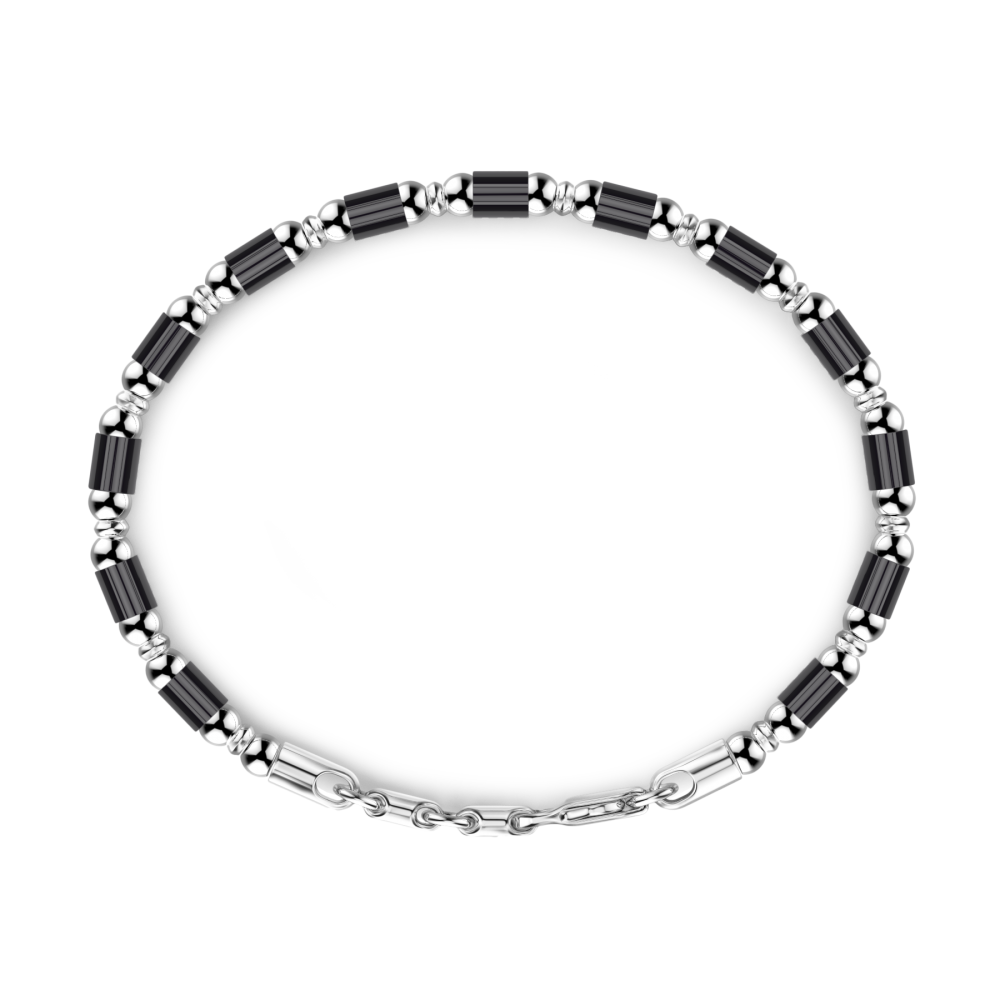 Zancan Bracciale Zancan Morbido In Argento A Sfere Ed Elementi Tubolari