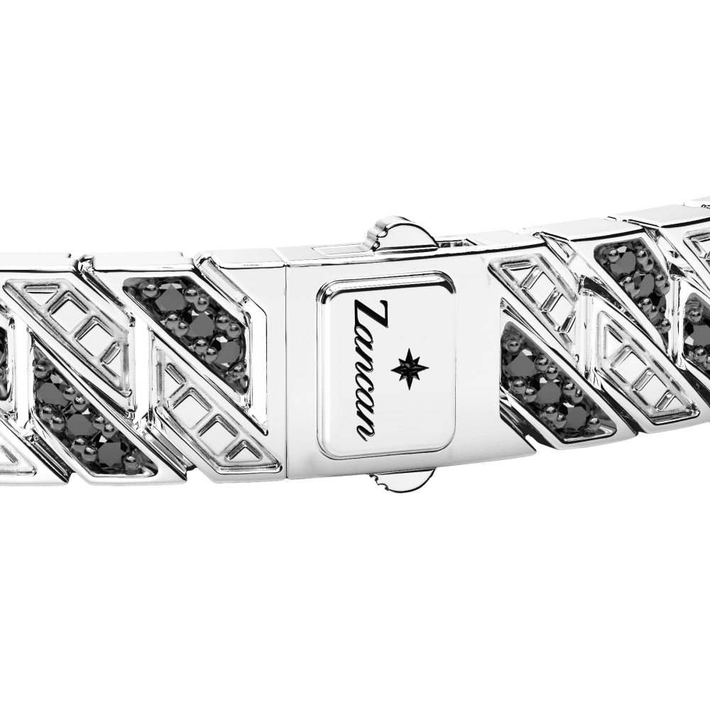 Zancan Bracciale Zancan Solo Maglia In Argento Con Pietre