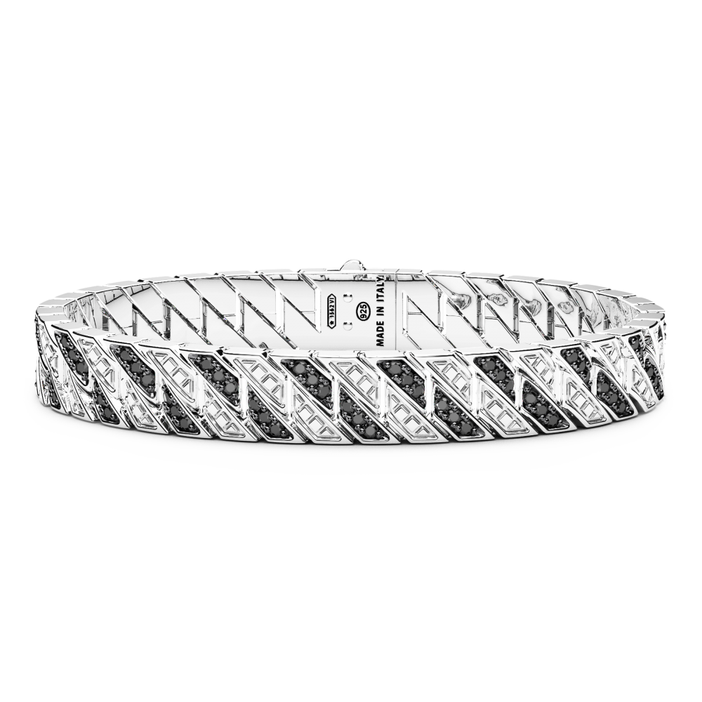 Zancan Bracciale Zancan solo maglia in argento con pietre