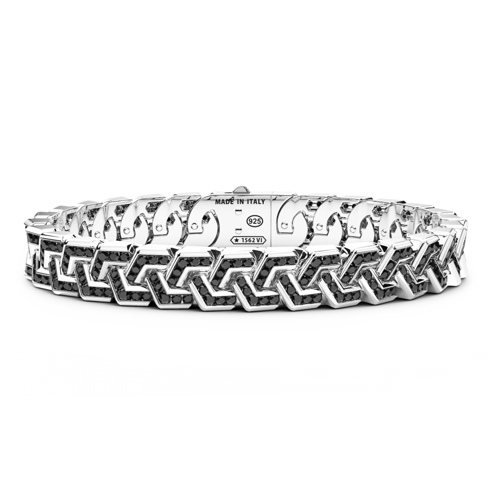 Zancan Bracciale Zancan solo maglia in argento con pietre