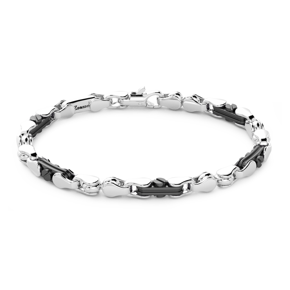 Zancan Bracciale Zancan solo maglia in argento e ceramica