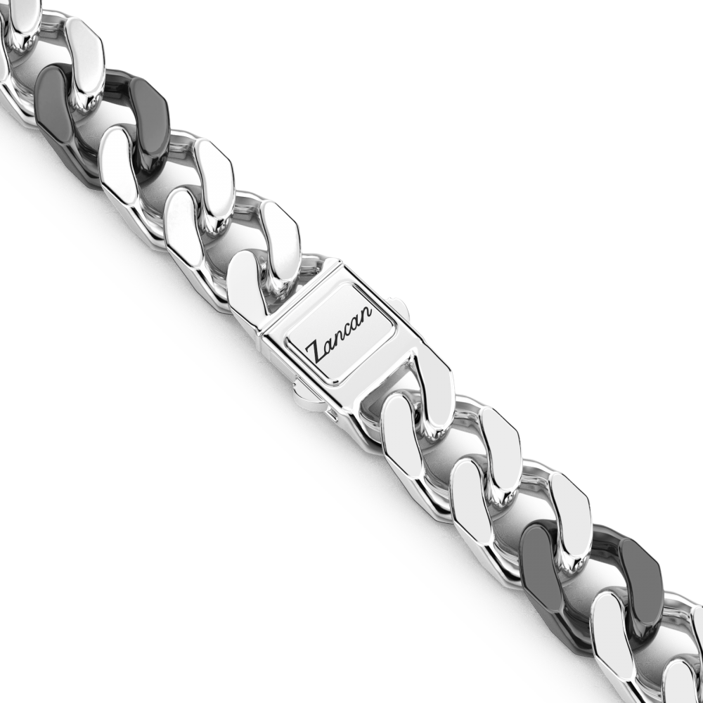 Zancan Collana A Grumette Zanca In Argento E Ceramica Nera