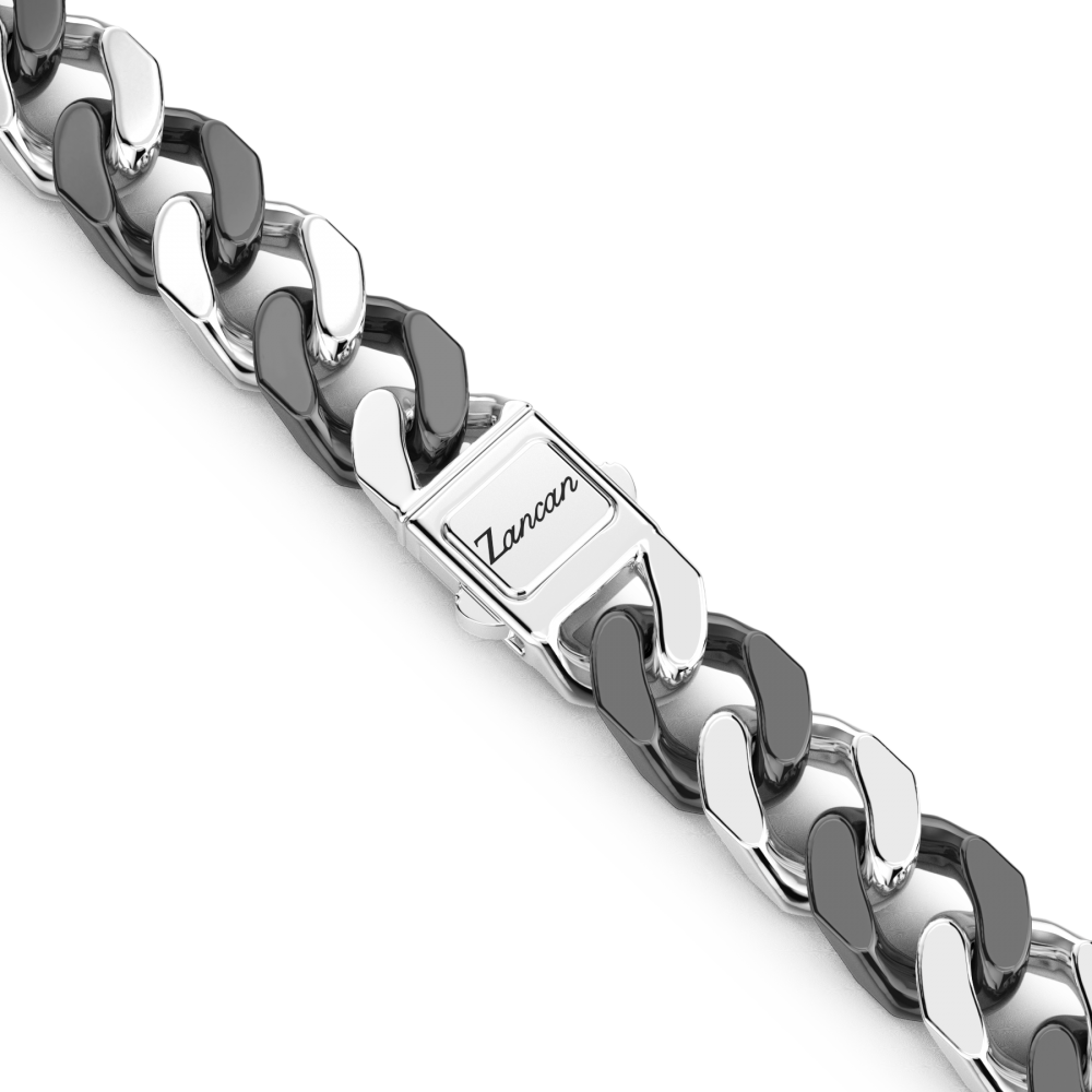 Zancan Collana A Grumette Zanca In Argento E Ceramica Nera