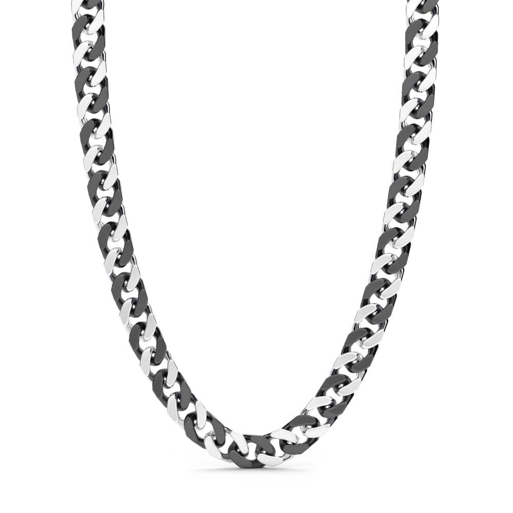 Zancan Collana a grumette Zanca in argento e ceramica nera