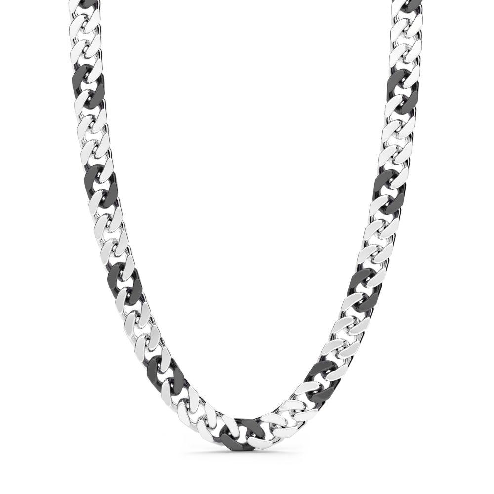 Zancan Collana a grumette Zanca in argento e ceramica nera