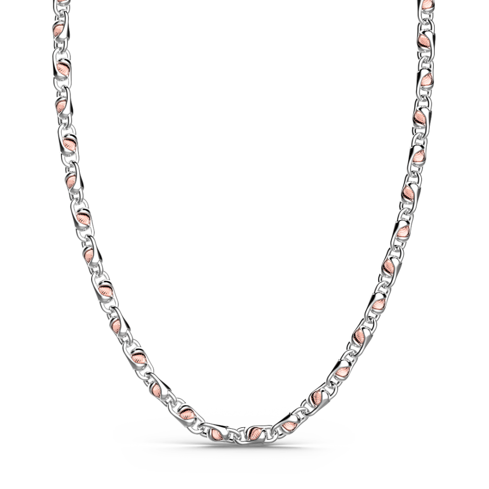 Zancan Collana da uomo Zancan a catena in argento e oro rosa
