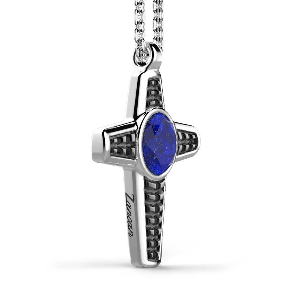 Zancan Collana In Argento Con Pendente A Croce E Lapis