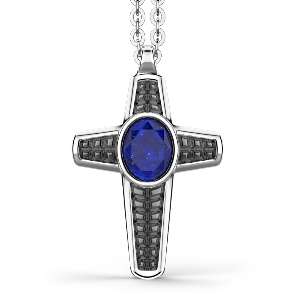 Zancan Collana in argento con pendente a croce e Lapis