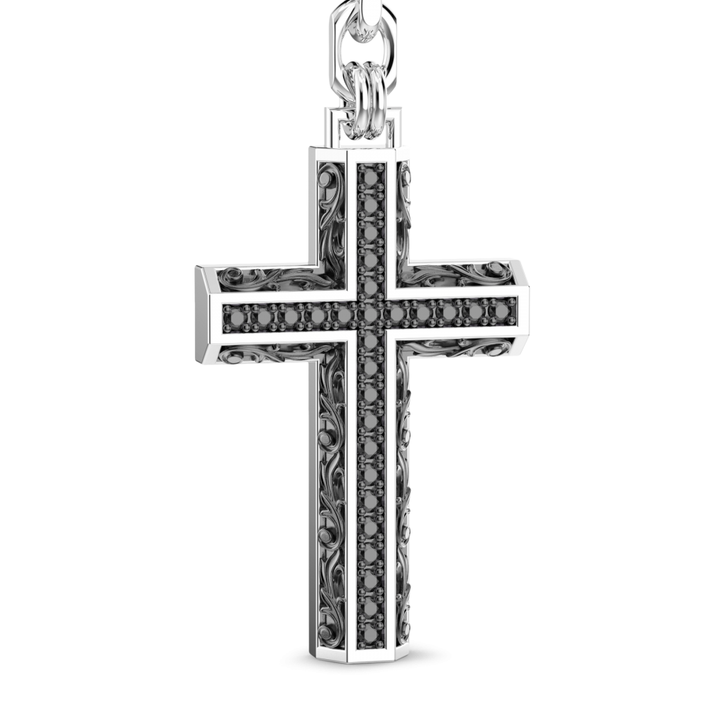 Zancan Collana Rosario Zancan In Argento Con Pietre Nere