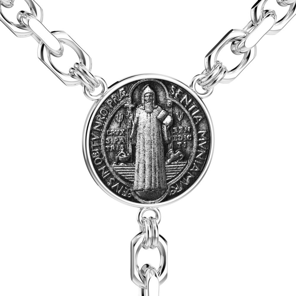 Zancan Collana Rosario Zancan In Argento Con Pietre Nere