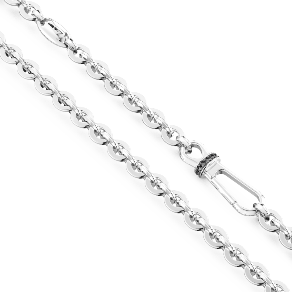 Zancan Collana Solo Maglia Zancan In Argento E Pietre Nere