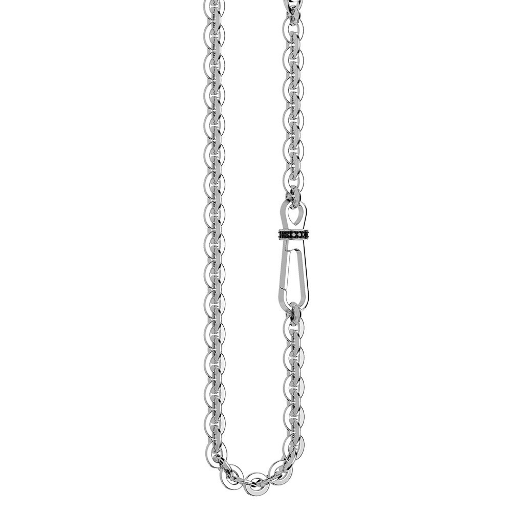 Zancan Collana Solo Maglia Zancan In Argento E Pietre Nere
