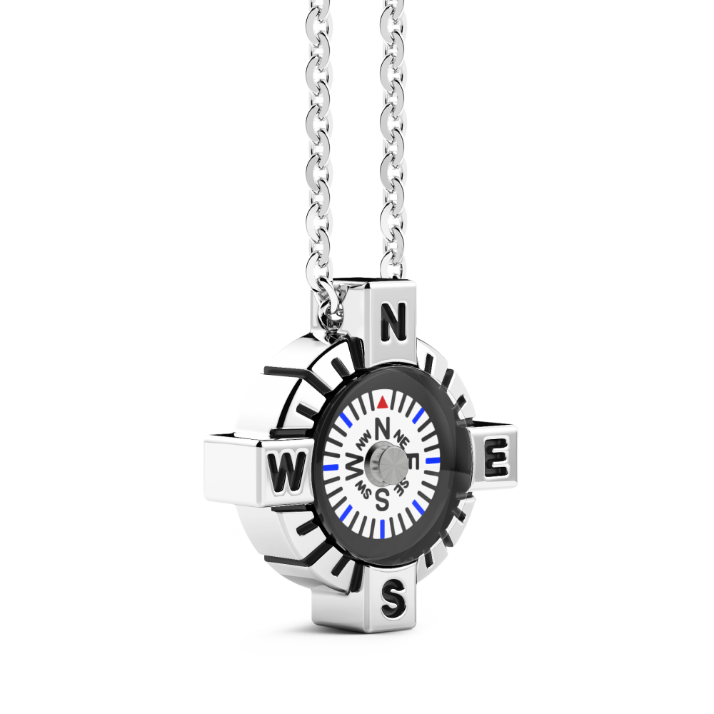 Zancan Collana Zancan Con Bussola Bianca In Argento