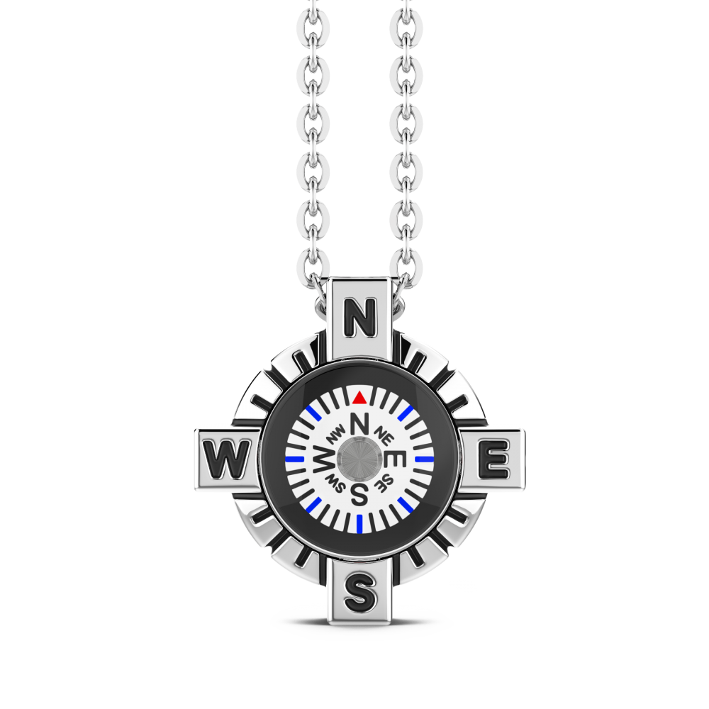 Zancan Collana Zancan con bussola bianca in argento