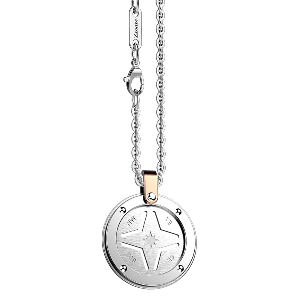 Zancan Collana Zancan in acciaio con rosa dei venti