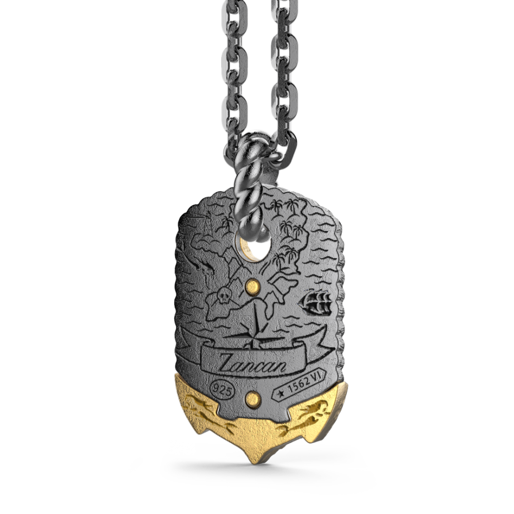 Zancan Collana Zancan In Argento Brunito Con Ancora