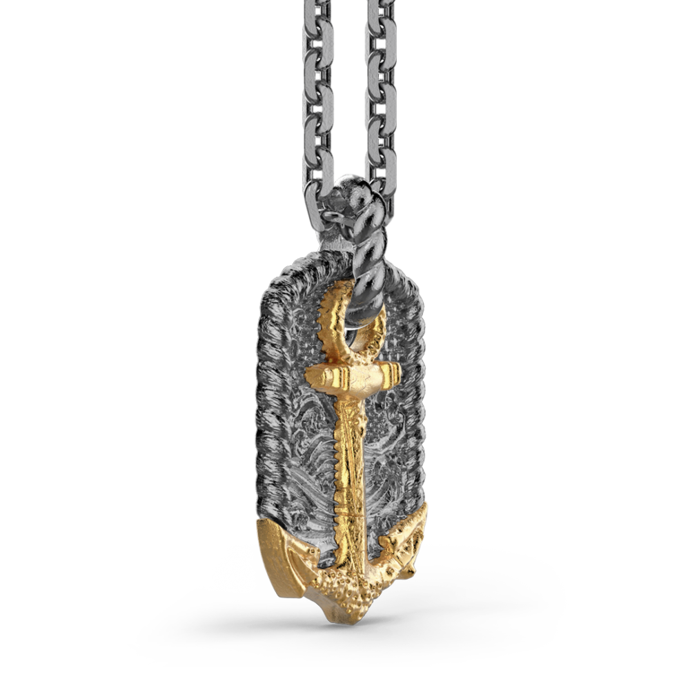 Zancan Collana Zancan In Argento Brunito Con Ancora