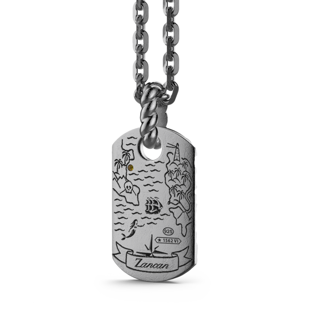 Zancan Collana Zancan In Argento Brunito Con Pendente Raffigurante Le Onde Del Mare