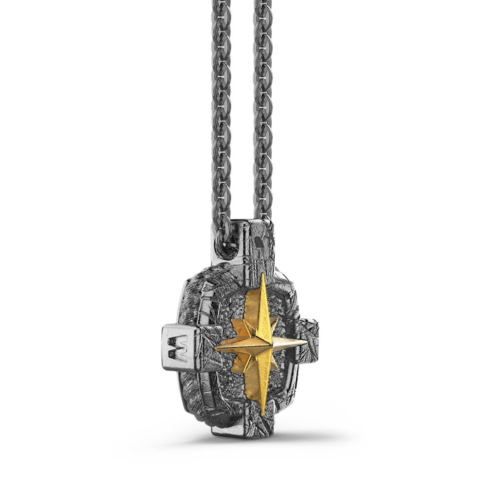 Zancan Collana Zancan In Argento Brunito Con Rosa Dei Venti