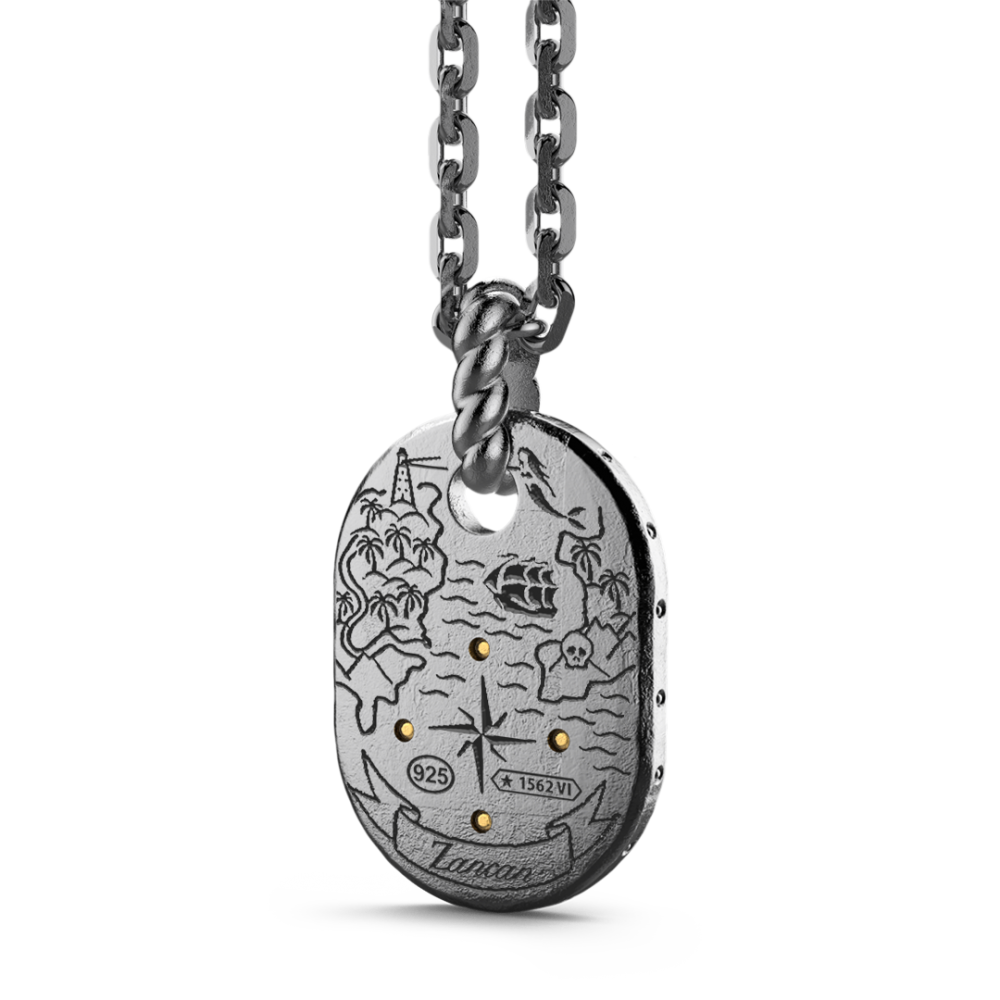 Zancan Collana Zancan In Argento Brunito Con Timone