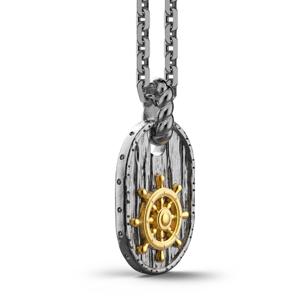 Zancan Collana Zancan In Argento Brunito Con Timone