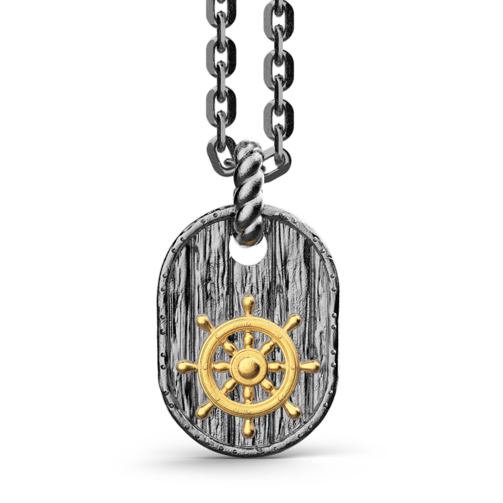 Zancan Collana Zancan in argento brunito con timone