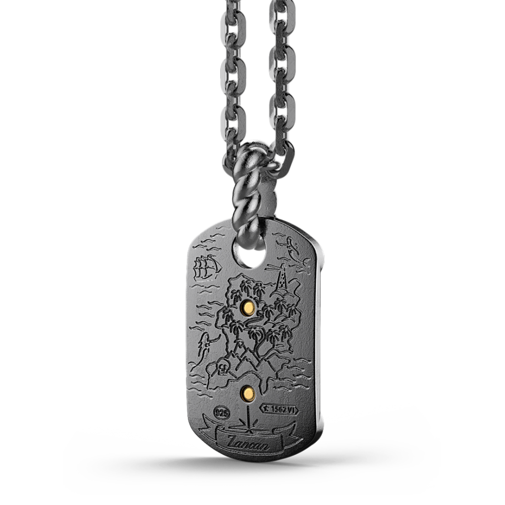 Zancan Collana Zancan In Argento Brunito Con Veliero