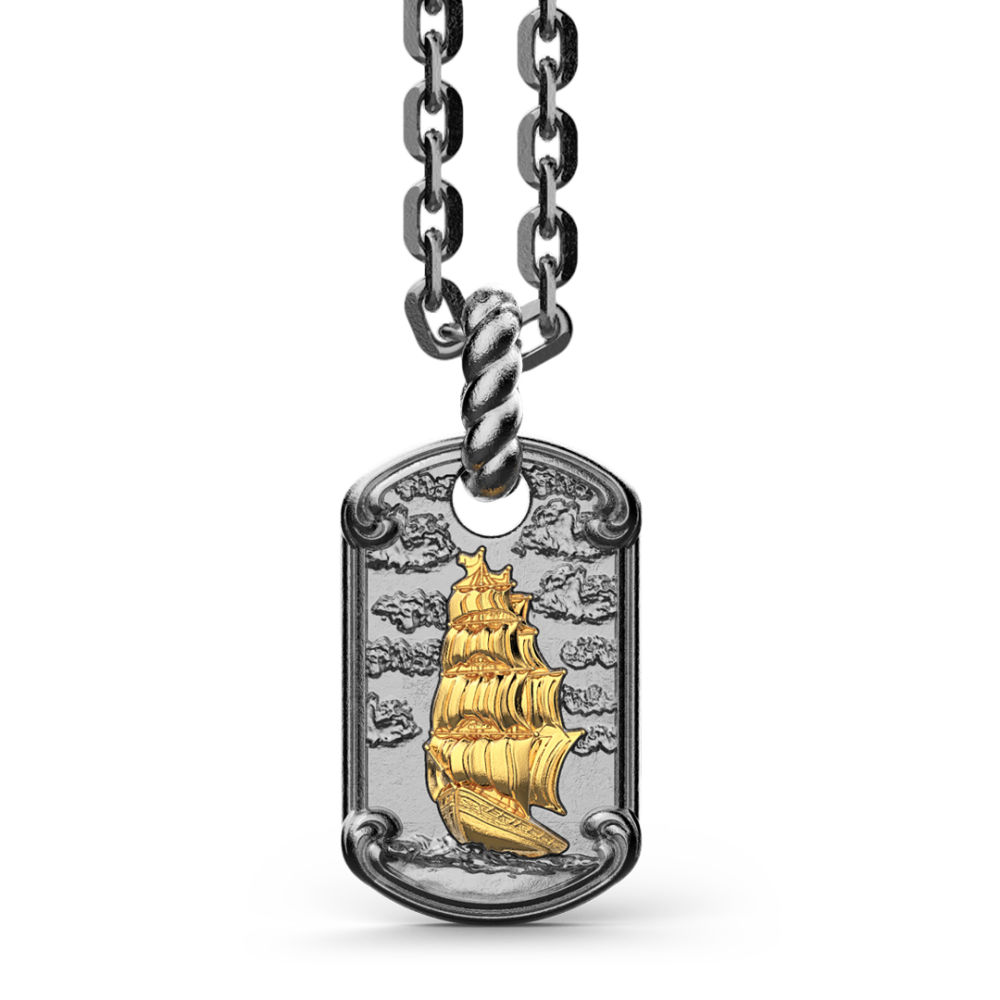 Zancan Collana Zancan in argento brunito con veliero