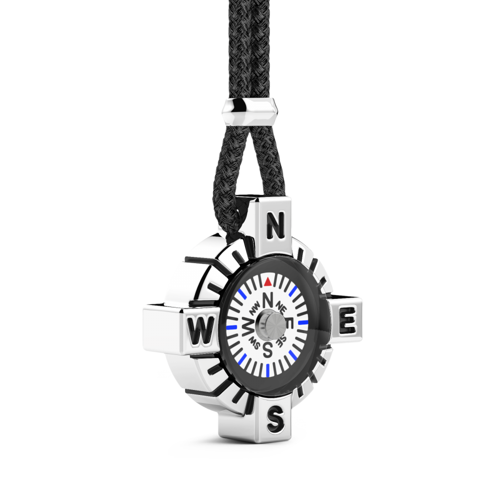 Zancan Collana Zancan In Argento Con Bussola Bianca