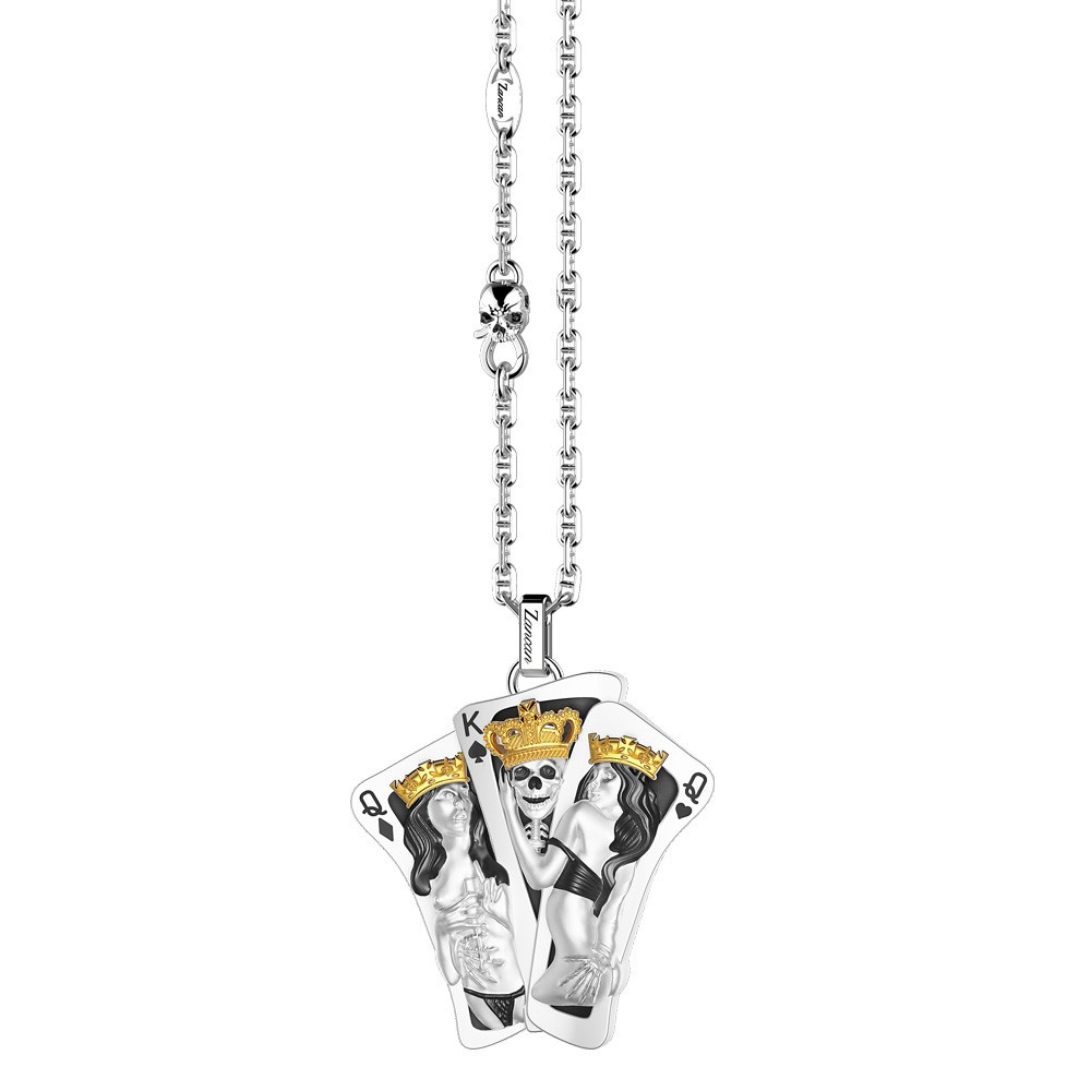 Zancan Collana Zancan In Argento Con Pendente A Carte Da Gioco